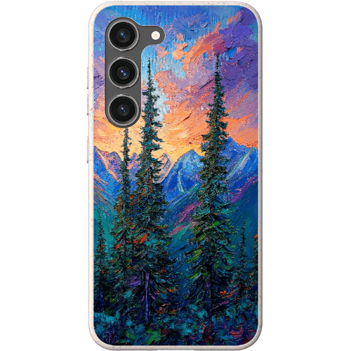 Stepping Green Phone Case Painted Mountain Sunset Bio Case