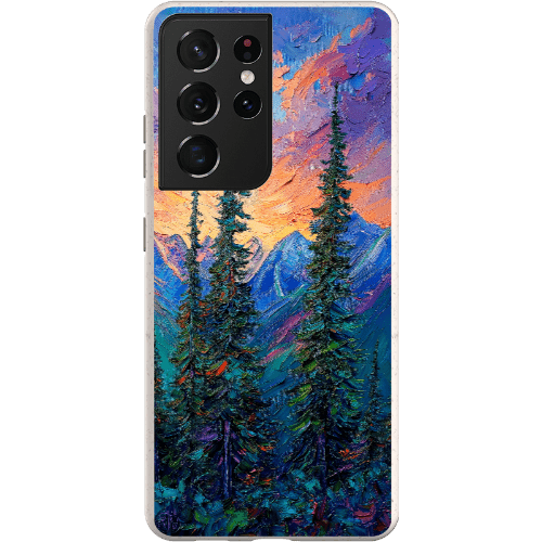 Stepping Green Phone Case Painted Mountain Sunset Bio Case