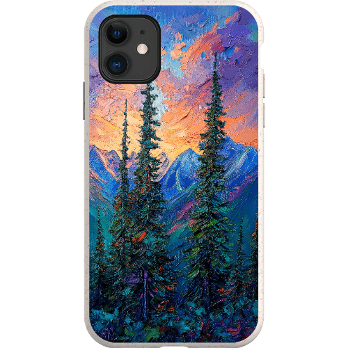 Stepping Green Phone Case Painted Mountain Sunset Bio Case
