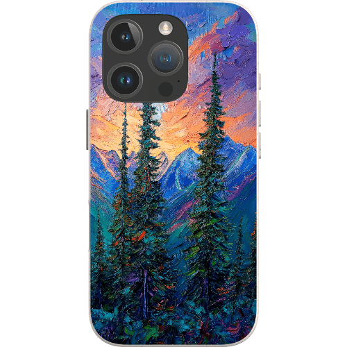 Stepping Green Phone Case Painted Mountain Sunset Bio Case