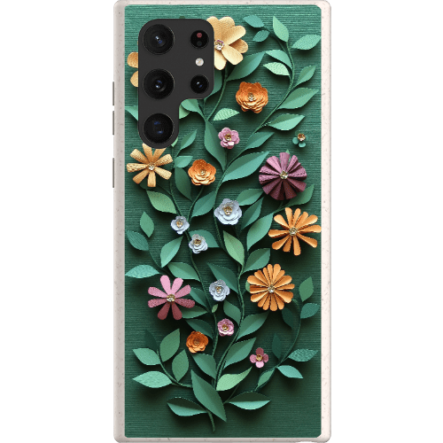 Stepping Green Phone Case Paper Cut Colorful Floral Bio Case