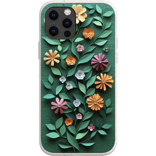 Stepping Green Phone Case Paper Cut Colorful Floral Bio Case