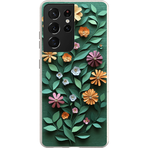 Stepping Green Phone Case Paper Cut Colorful Floral Bio Case