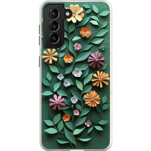 Stepping Green Phone Case Paper Cut Colorful Floral Bio Case