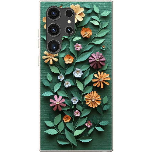 Stepping Green Phone Case Paper Cut Colorful Floral Bio Case
