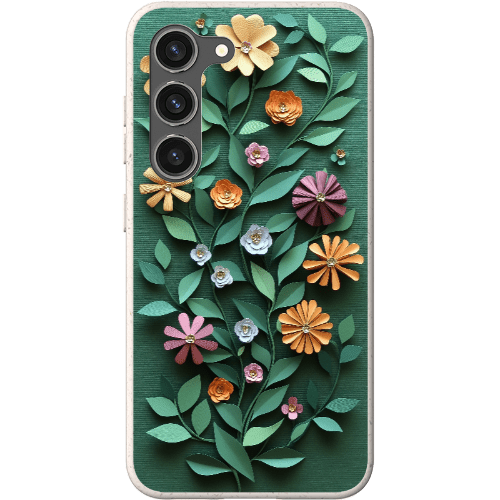 Stepping Green Phone Case Paper Cut Colorful Floral Bio Case