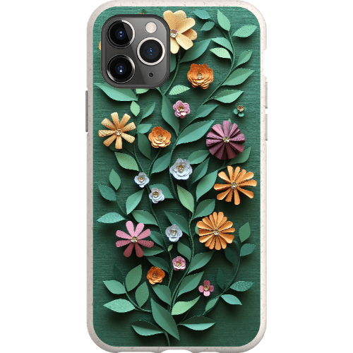 Stepping Green Phone Case Paper Cut Colorful Floral Bio Case