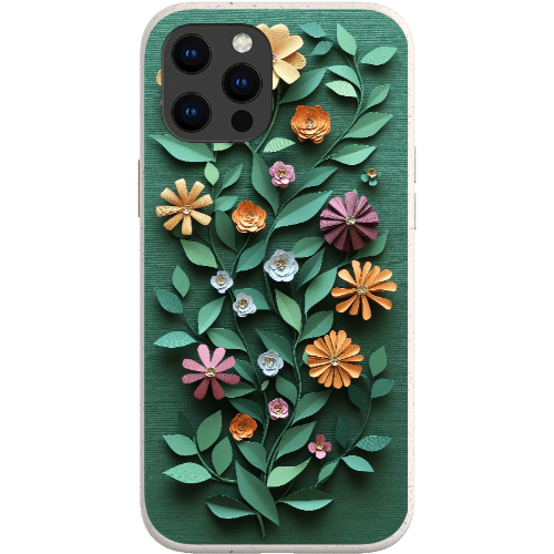 Stepping Green Phone Case Paper Cut Colorful Floral Bio Case