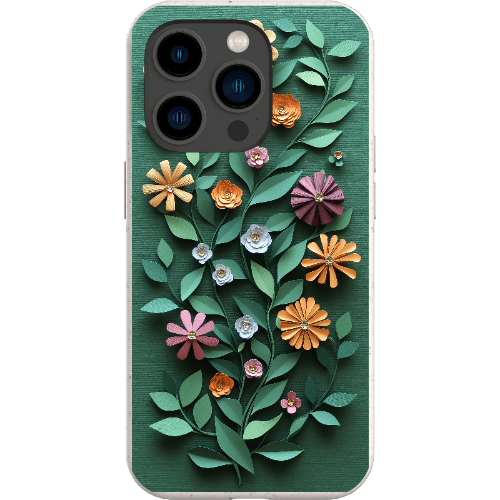 Stepping Green Phone Case Paper Cut Colorful Floral Bio Case