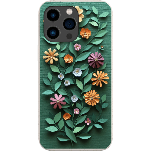 Stepping Green Phone Case Paper Cut Colorful Floral Bio Case