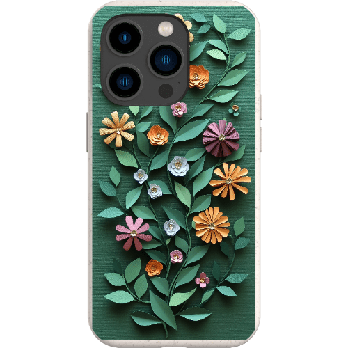 Stepping Green Phone Case Paper Cut Colorful Floral Bio Case