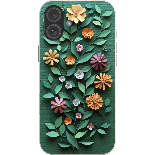 Stepping Green Phone Case Paper Cut Colorful Floral Bio Case