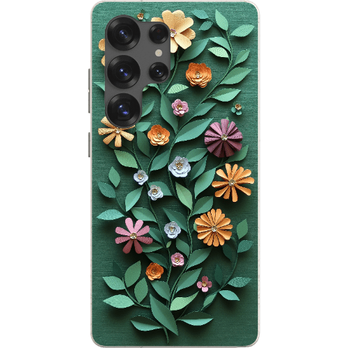 Stepping Green Phone Case Paper Cut Colorful Floral Bio Case