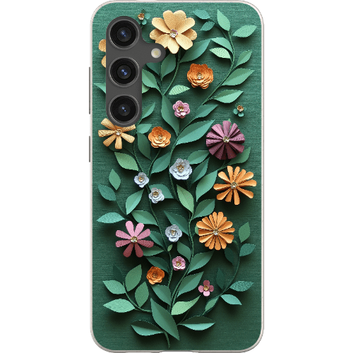Stepping Green Phone Case Paper Cut Colorful Floral Bio Case