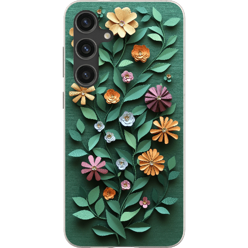 Stepping Green Phone Case Paper Cut Colorful Floral Bio Case