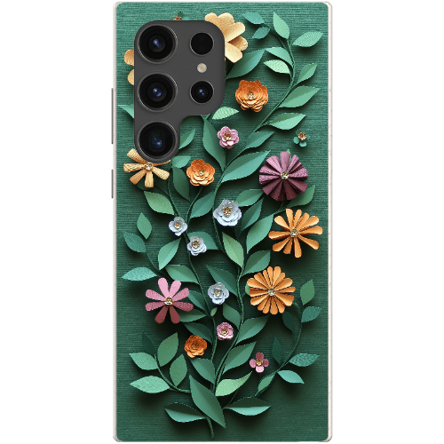 Stepping Green Phone Case Paper Cut Colorful Floral Bio Case