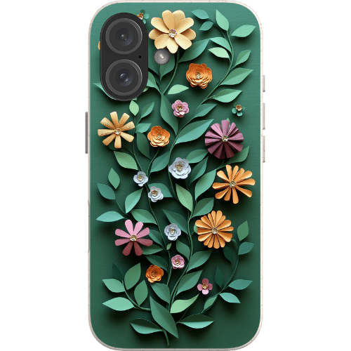 Stepping Green Phone Case Paper Cut Colorful Floral Bio Case