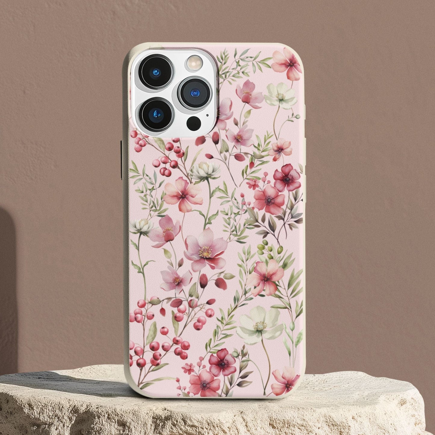 Stepping Green Phone Case Pink Rose Floral Bio Case