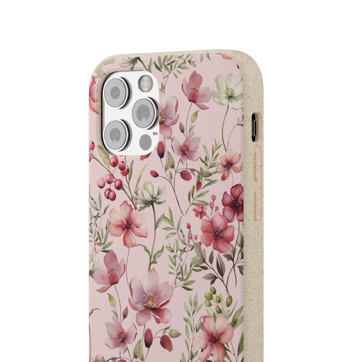 Stepping Green Phone Case Pink Rose Floral Bio Case