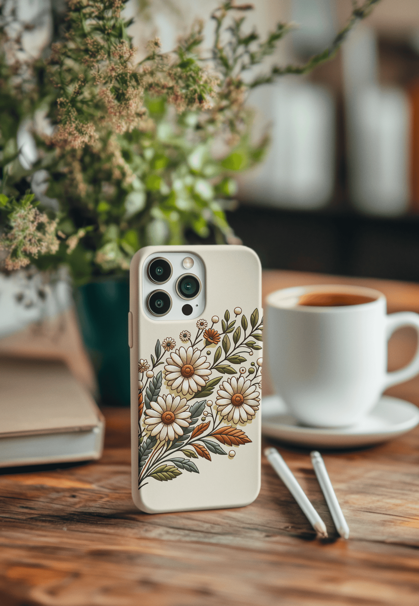 Stepping Green Phone Case Retro Daisy Bio Case