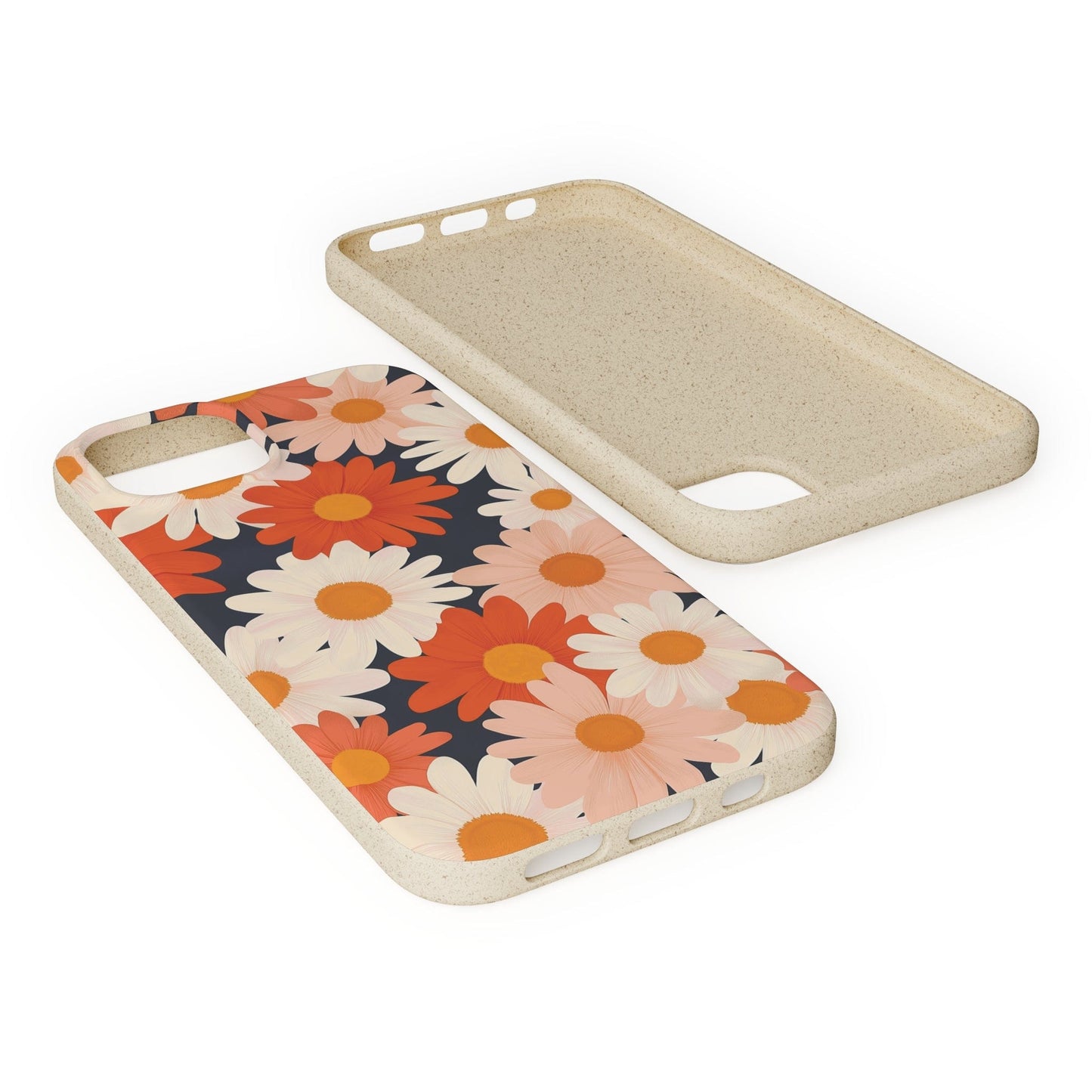 Stepping Green Phone Case Retro Daisy on Blue Bio Case