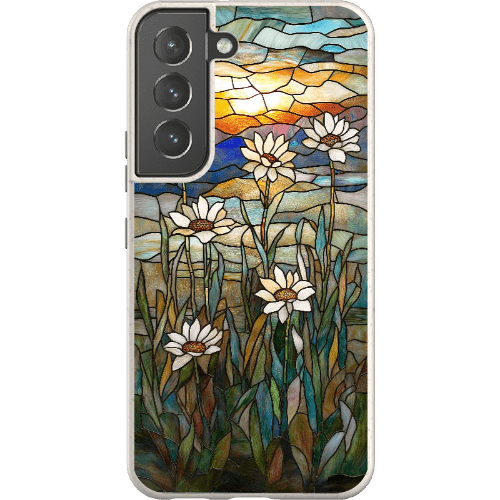 Stepping Green Phone Case Stained Glass Daisies Bio Case