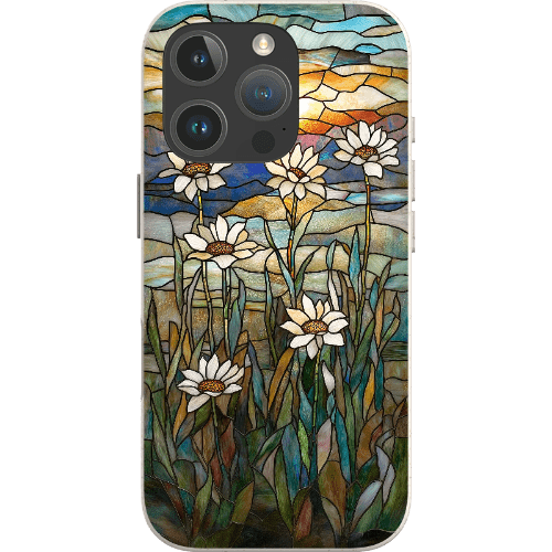 Stepping Green Phone Case Stained Glass Daisies Bio Case