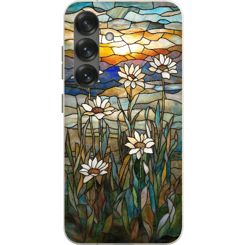 Stepping Green Phone Case Stained Glass Daisies Bio Case