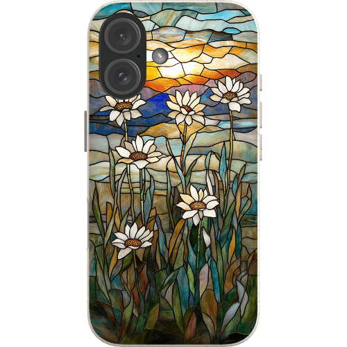 Stepping Green Phone Case Stained Glass Daisies Bio Case
