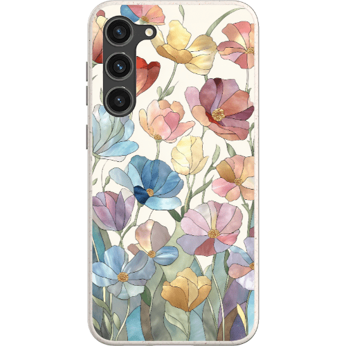 Stepping Green Phone Case Stained Glass Flowers Bio Case