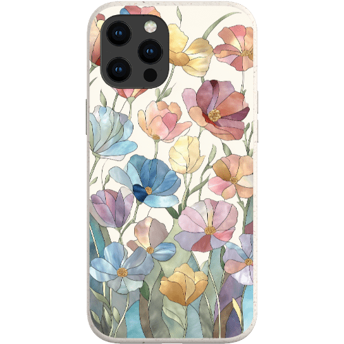 Stepping Green Phone Case Stained Glass Flowers Bio Case