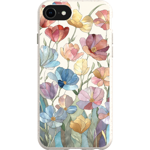 Stepping Green Phone Case Stained Glass Flowers Bio Case