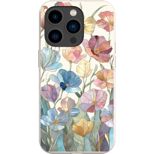 Stepping Green Phone Case Stained Glass Flowers Bio Case