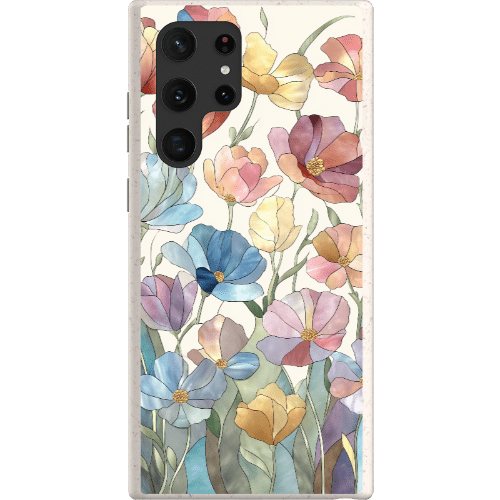 Stepping Green Phone Case Stained Glass Flowers Bio Case