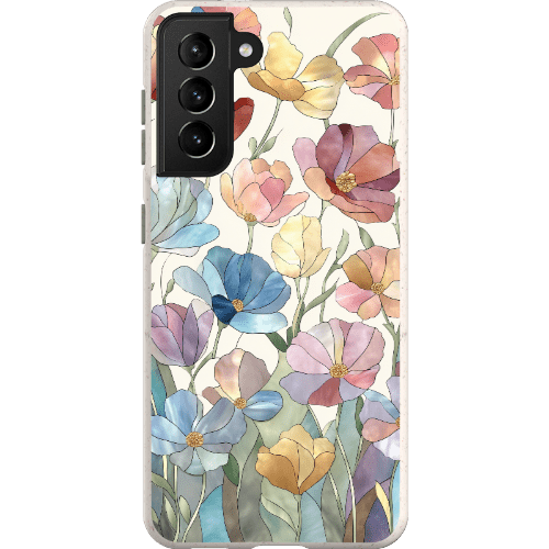 Stepping Green Phone Case Stained Glass Flowers Bio Case
