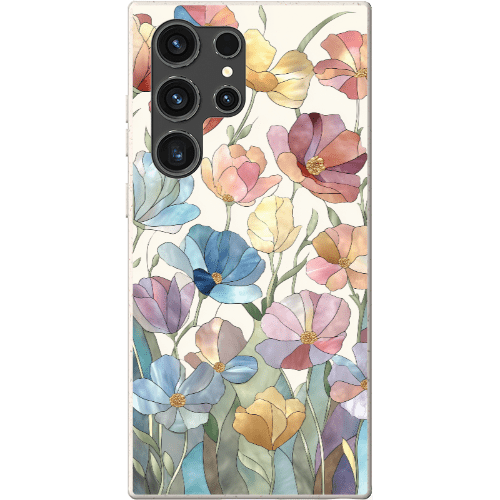 Stepping Green Phone Case Stained Glass Flowers Bio Case