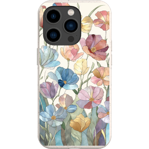 Stepping Green Phone Case Stained Glass Flowers Bio Case