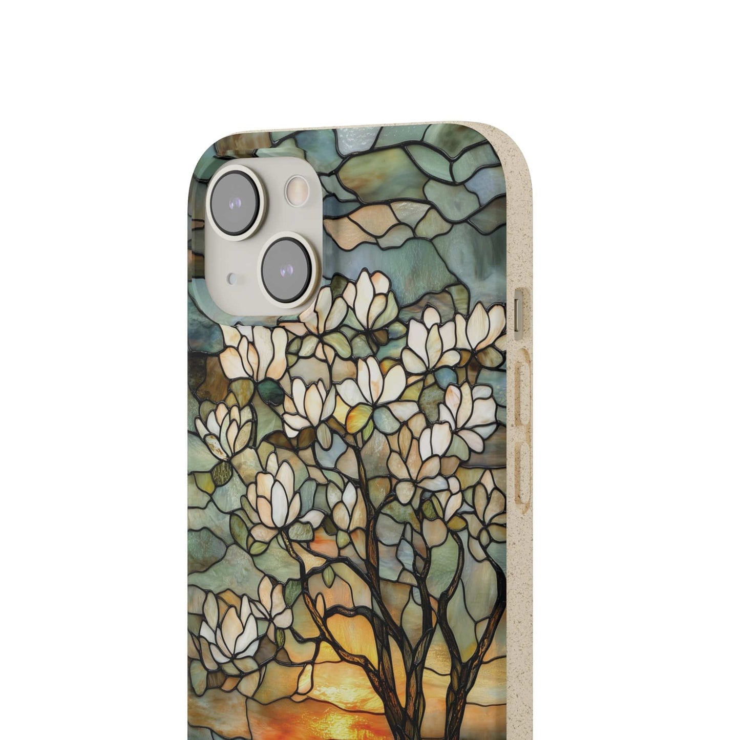Stepping Green Phone Case Stained Glass Magnolia Tree Bio Case