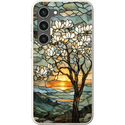 Stepping Green Phone Case Stained Glass Magnolia Tree Bio Case