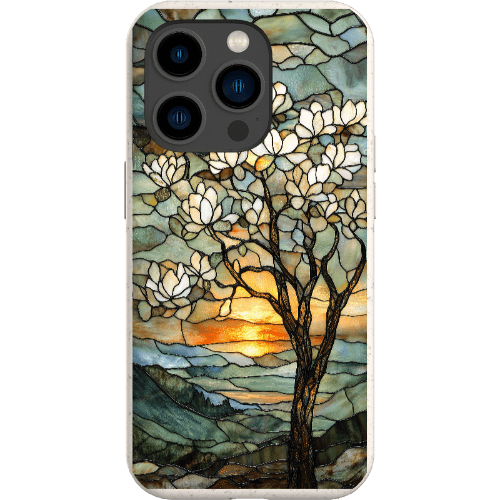 Stepping Green Phone Case Stained Glass Magnolia Tree Bio Case