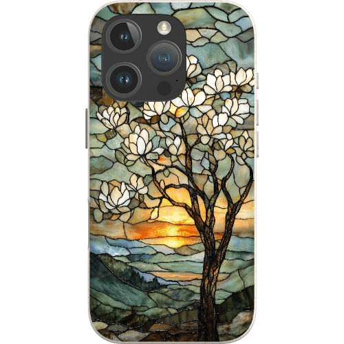 Stepping Green Phone Case Stained Glass Magnolia Tree Bio Case