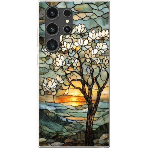 Stepping Green Phone Case Stained Glass Magnolia Tree Bio Case