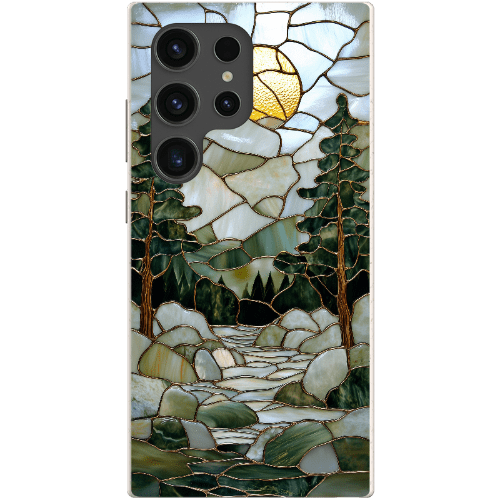 Stepping Green Phone Case Stained Glass Mountain Creek 1 Bio Case