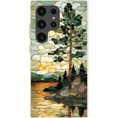 Stepping Green Phone Case Stained Glass Mountain Creek 3 Bio Case