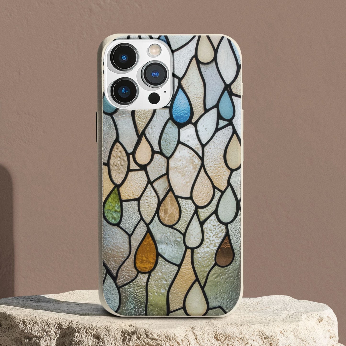 Stepping Green Phone Case Stained Glass Rain Bio Case