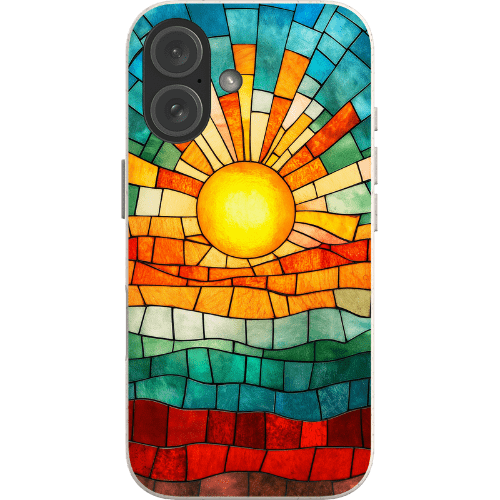 Stepping Green Phone Case Stained Glass Retro Sunset Bio Case