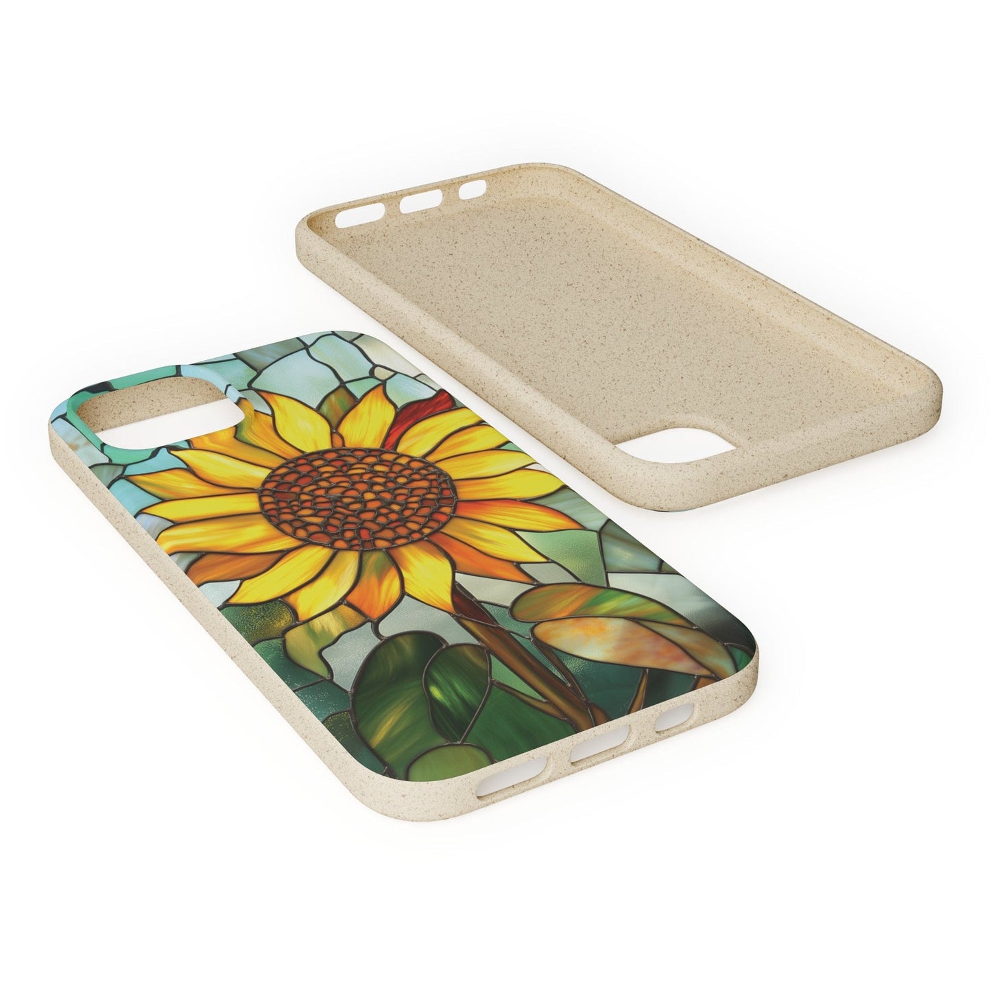Stepping Green Phone Case Stained Glass Sunflower Bio Case