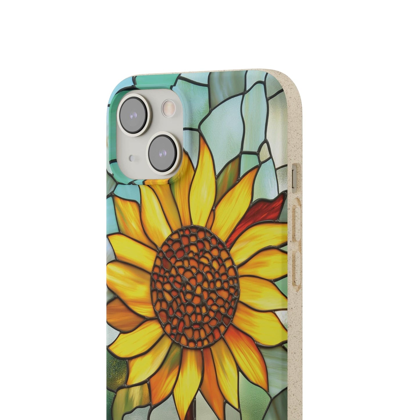 Stepping Green Phone Case Stained Glass Sunflower Bio Case