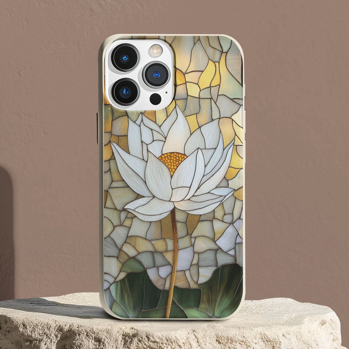 Stepping Green Phone Case Stained Glass White Lotus 1 Bio Case