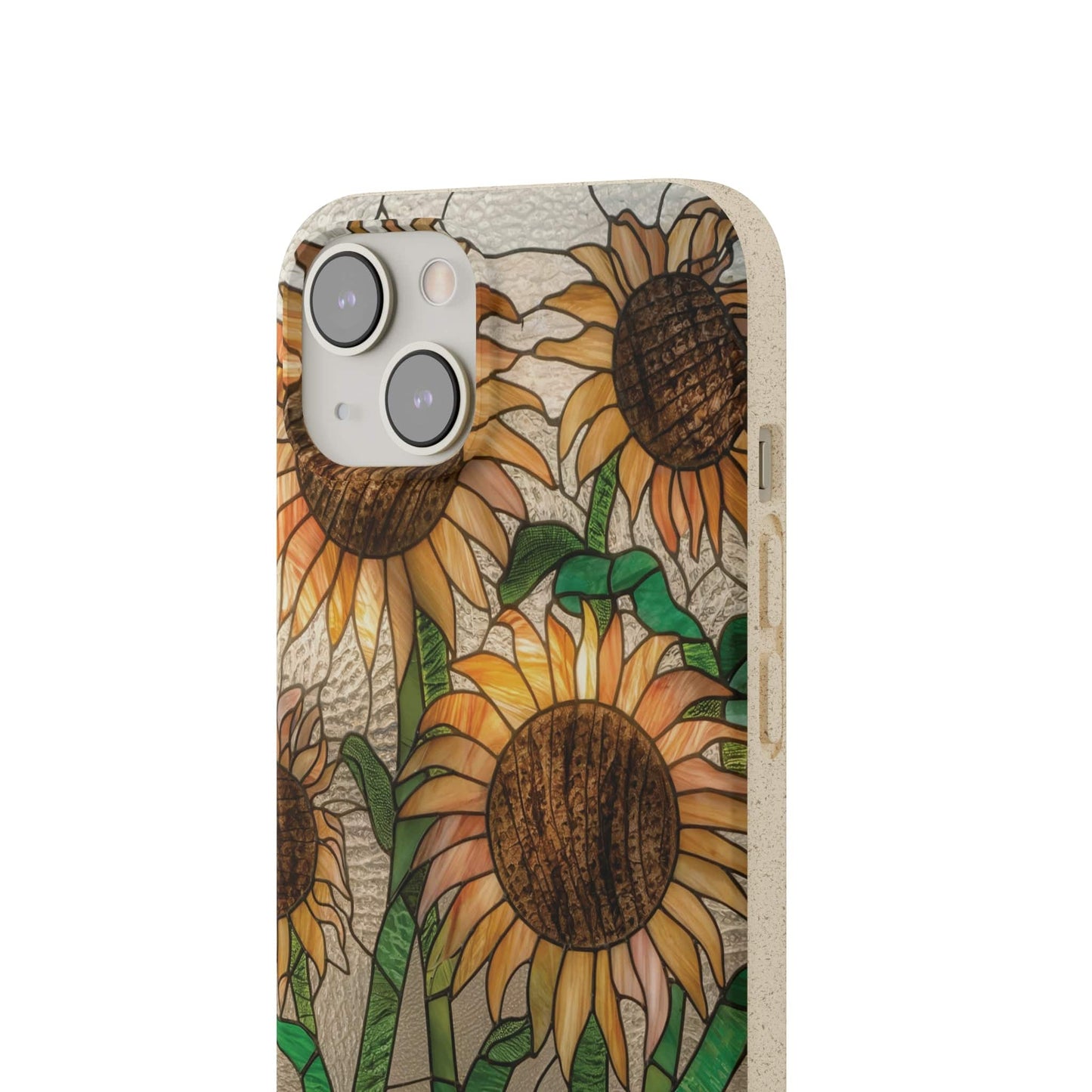 Stepping Green Phone Case Sunflower Stained Glass Bio Case